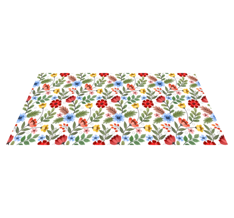 Vibrant colorful pattern floral vinyl carpet - TenStickers