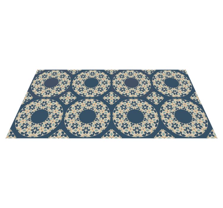 CIRCULAR PATTERNS BLUE mosaic vinyl carpet - TenStickers