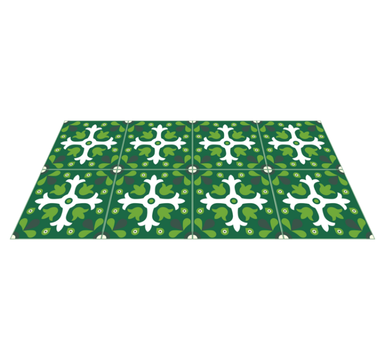 Emerald Botanical Print nature vinyl carpet - TenStickers