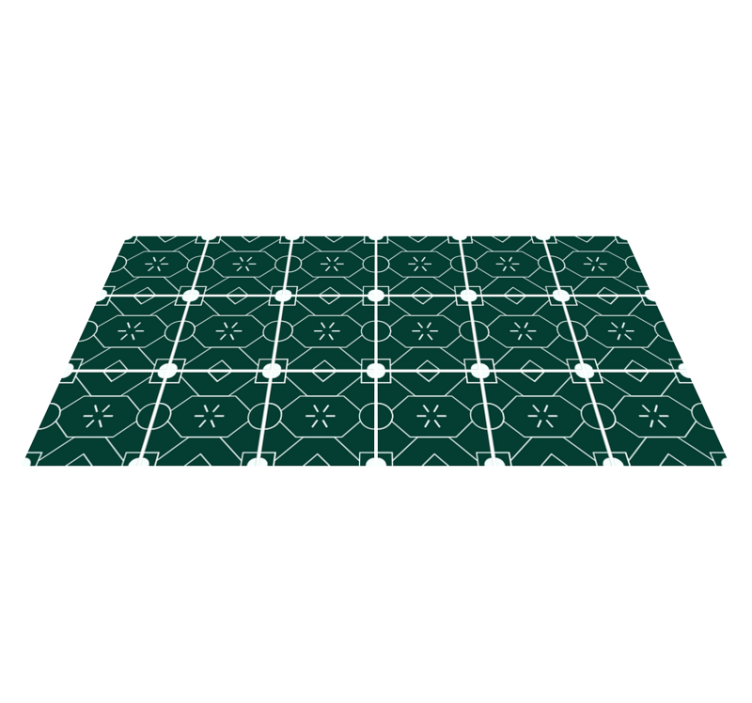 Tile vinyl carpet geometric green design - TenStickers