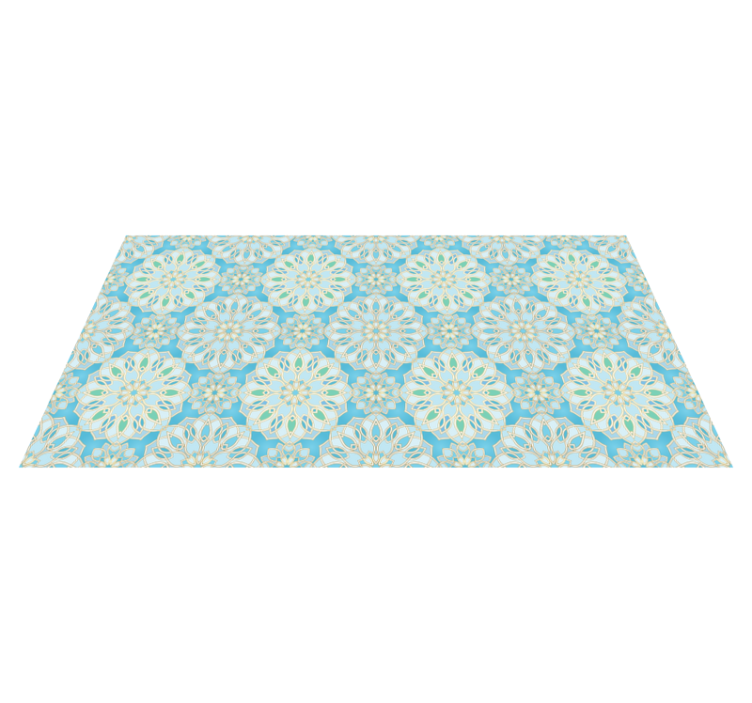 Blue intricate elements mandala vinyl carpet - TenStickers