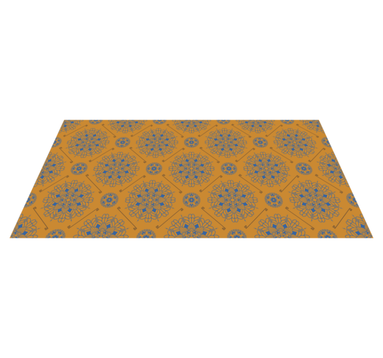 Graceful orange style mandala vinyl carpet - TenStickers