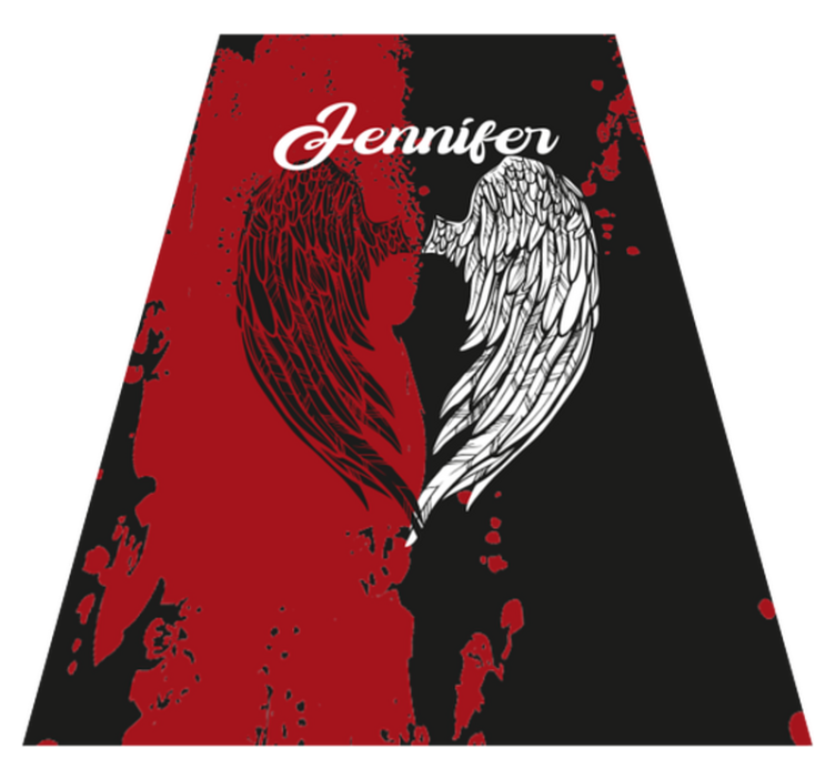 Heart wings with name teen vinyl carpet - TenStickers