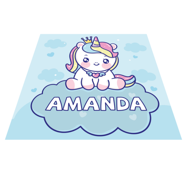 Kids vinyl carpet custom baby unicorn - TenStickers