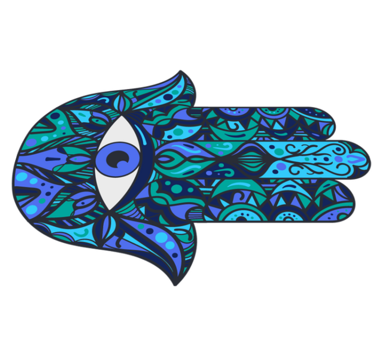 Colorful Hand Symbol mandala vinyl carpet - TenStickers