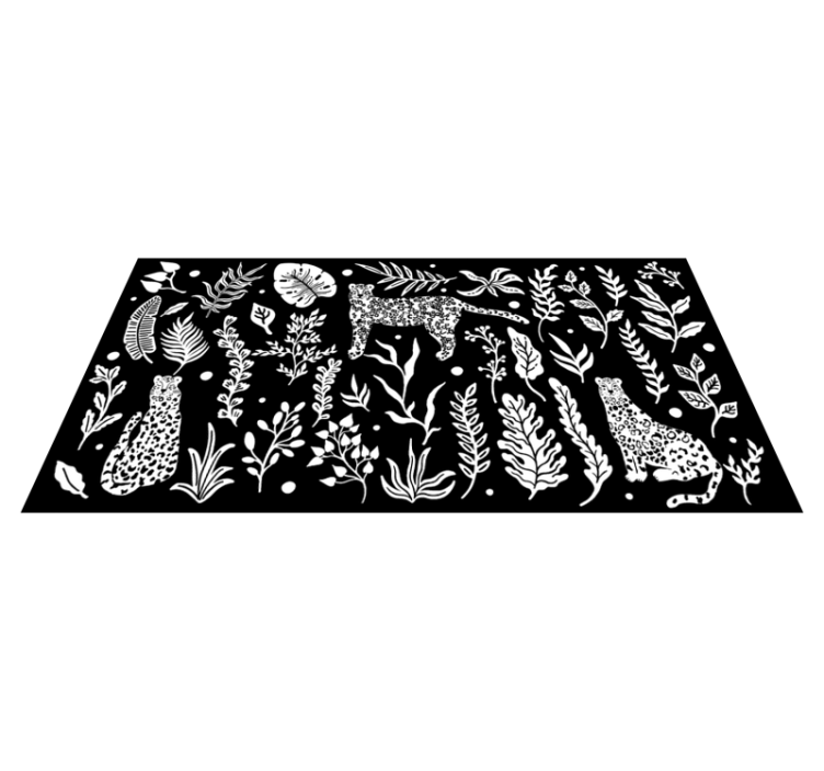 Monstera and leopards nature vinyl carpet - TenStickers