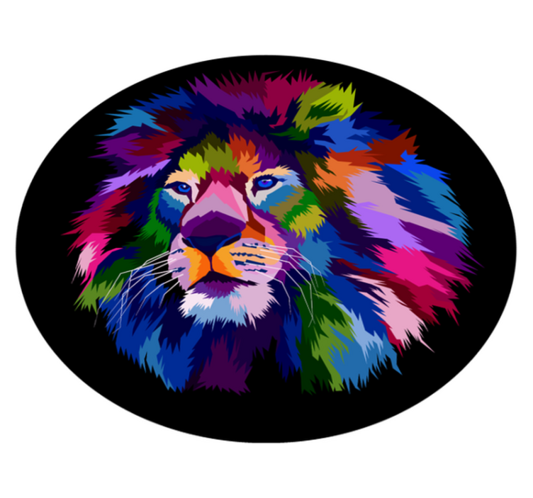Colorful Lion Head animal vinyl carpet - TenStickers