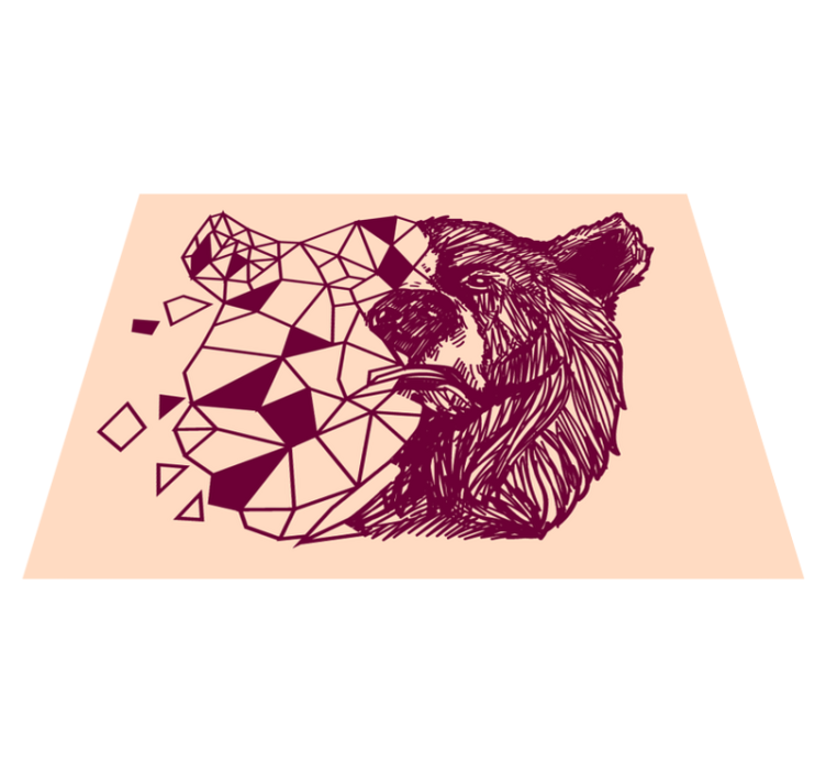 Geometric bear head animal vinyl carpet - TenStickers