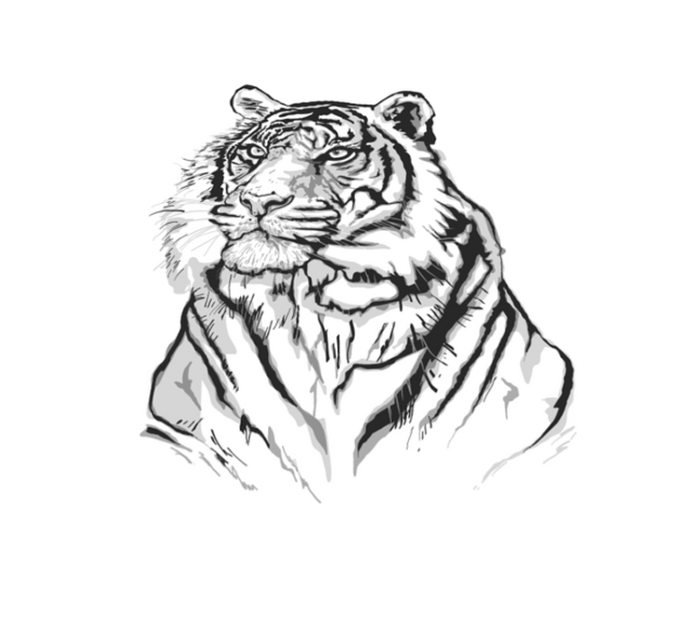 TIGER ARTISTIC PORTRAIT animal print vinyl carpet - TenStickers