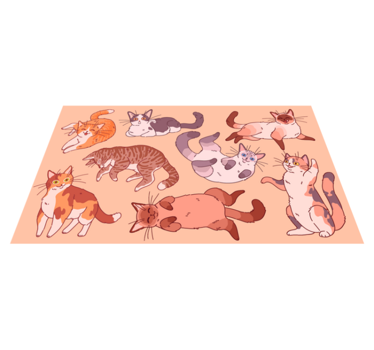 Cat artwork animal vinyl carpet - TenStickers