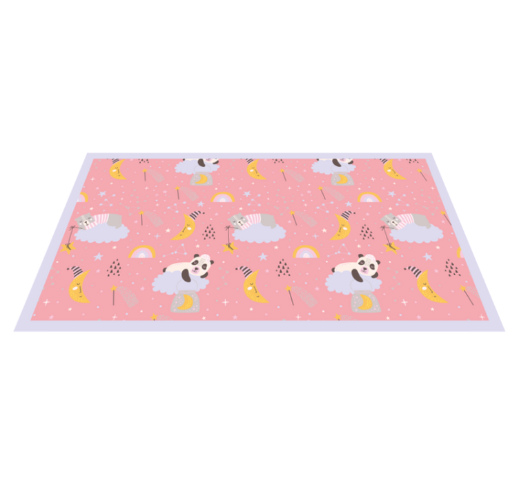 Clouds on pink background kids vinyl carpet - TenStickers