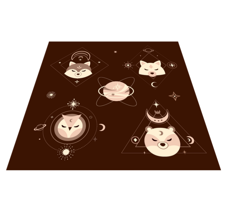 Space animals adventure kids vinyl carpet - TenStickers