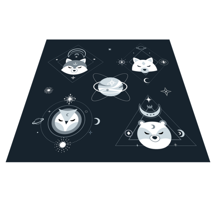 Cosmic Animal Faces kids vinyl carpet - TenStickers