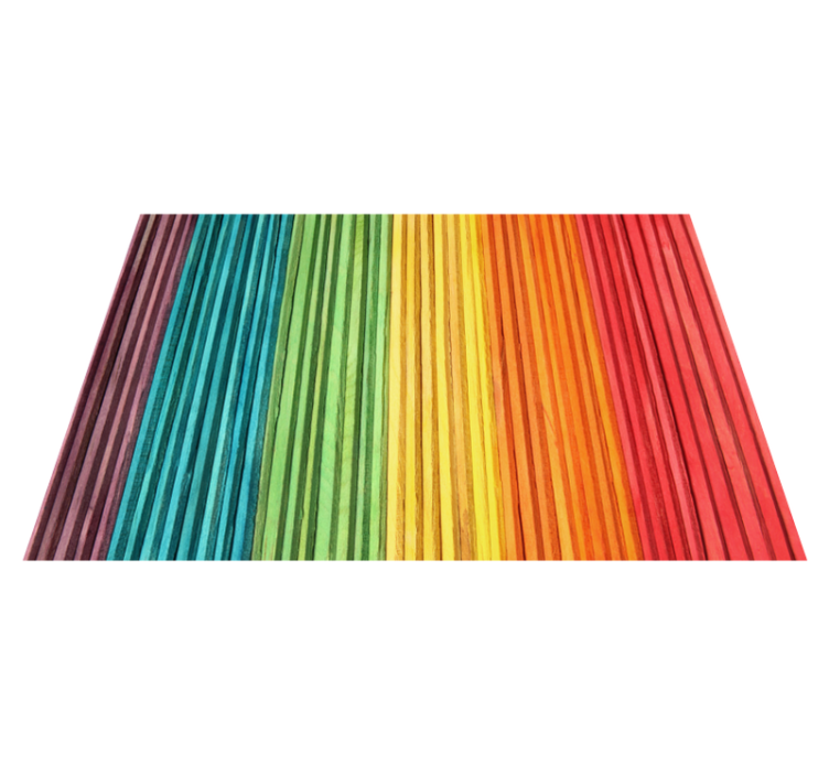 Rainbow striped layers wood effect vinyl carpet - TenStickers