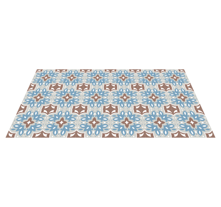 Floral blue pattern kitchen vinyl carpet - TenStickers