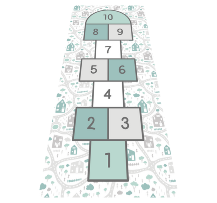 Hopscotch Play Area game vinyl carpet - TenStickers