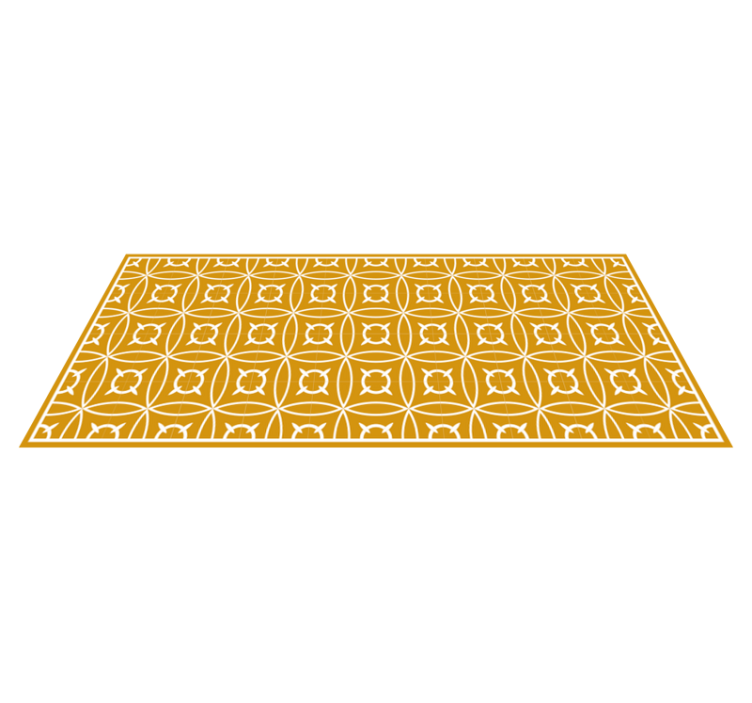 Golden Kitchen Rug Vintage tile carpet - TenStickers