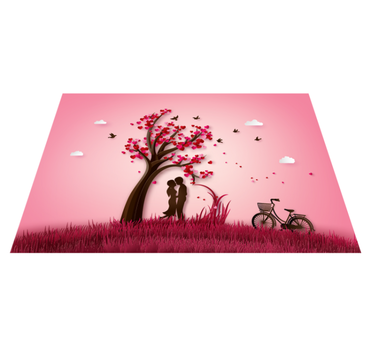 Romantic Tree Scene floral vinyl carpet - TenStickers