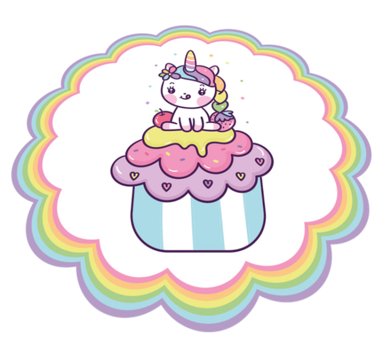 Unicorn in a cupcake kids vinyl carpet - TenStickers