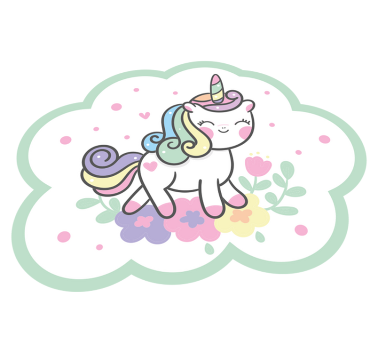 Cute Unicorn Illustration kids vinyl carpet - TenStickers