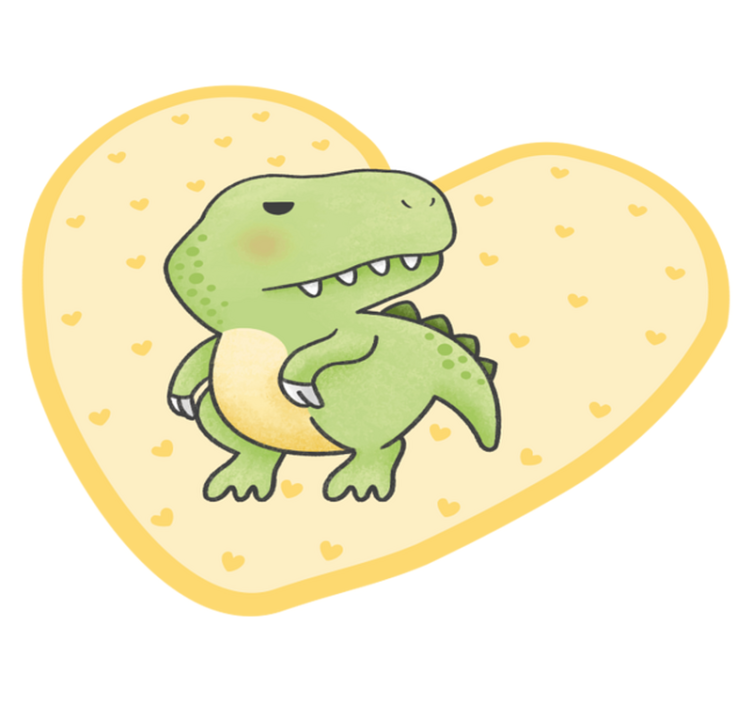 Heart-Shaped Dino kids vinyl carpet - TenStickers