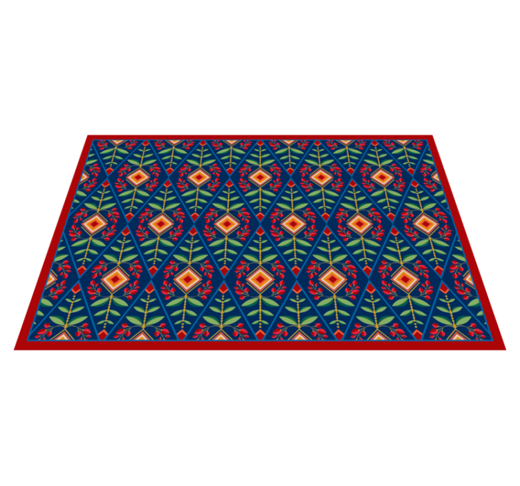 Geometric vinyl carpet with botanical design - TenStickers