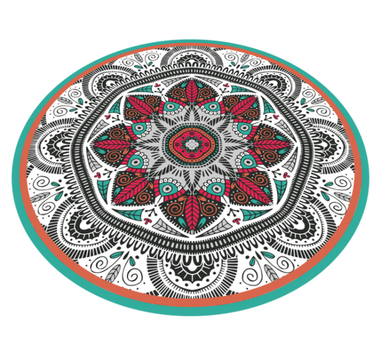 Circular grey focus mandala vinyl carpet - TenStickers