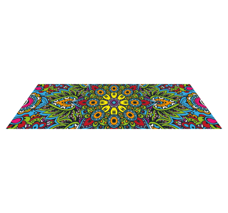 Vibrant Floral Patterns mandala vinyl carpet - TenStickers