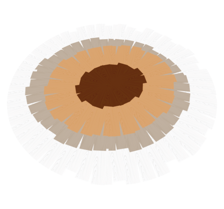 Circular trunk design wood effect vinyl carpet - TenStickers