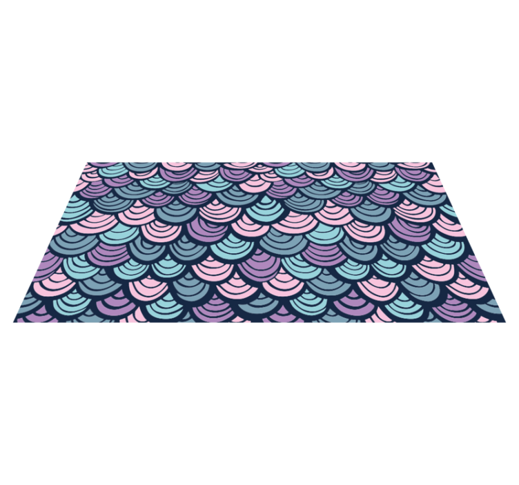 Purple and blue wave motif geometric vinyl carpet - TenStickers