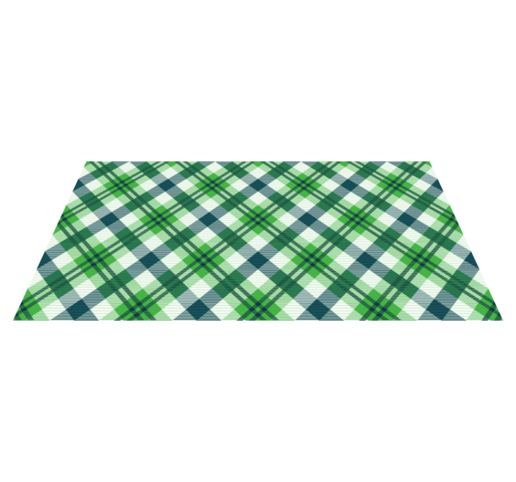 Plaid Pattern Green striped vinyl carpet - TenStickers