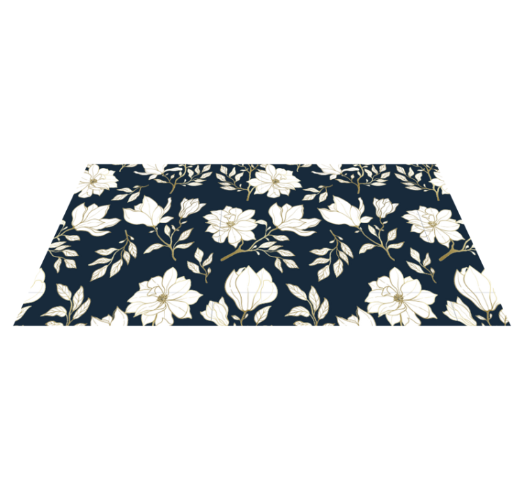 Elegant Magnolia Blooms living room vinyl carpet - TenStickers