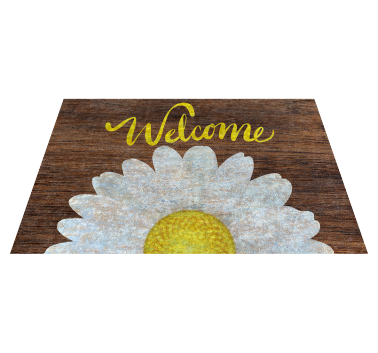 Daisy welcome message entrance hall vinyl carpet - TenStickers