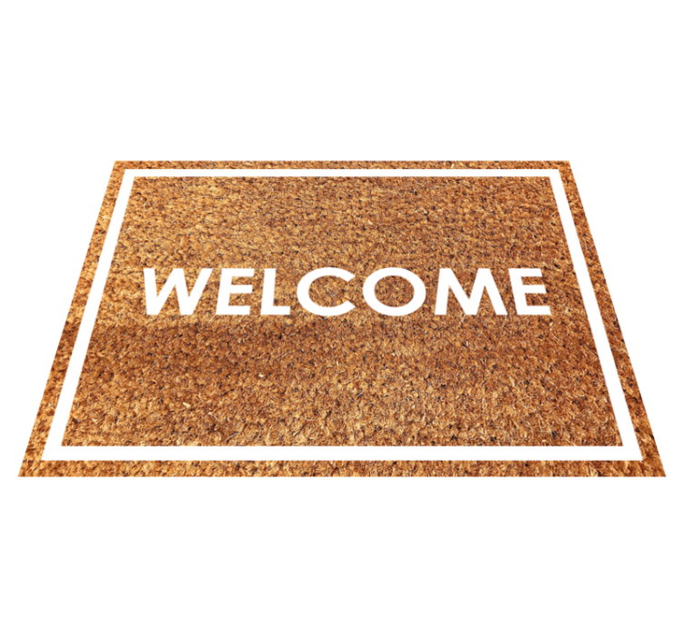 Welcome on coir effect custom vinyl carpet - TenStickers