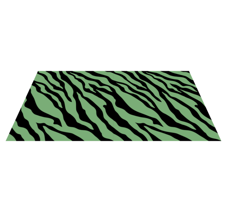 Zebra green stripes animal print vinyl carpet - TenStickers