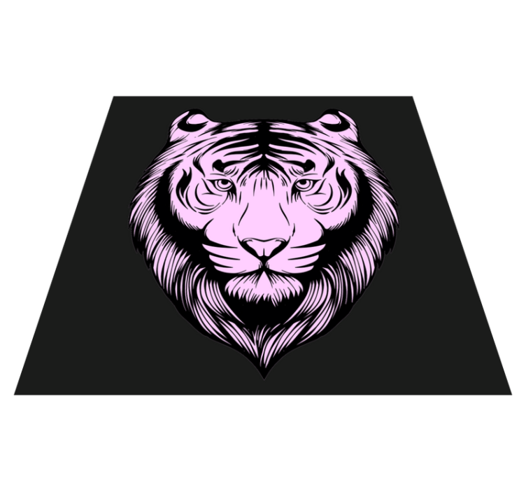 Fierce pink tiger animal vinyl carpet - TenStickers