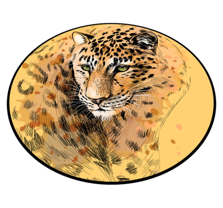 Leopard face animal vinyl carpet - TenStickers