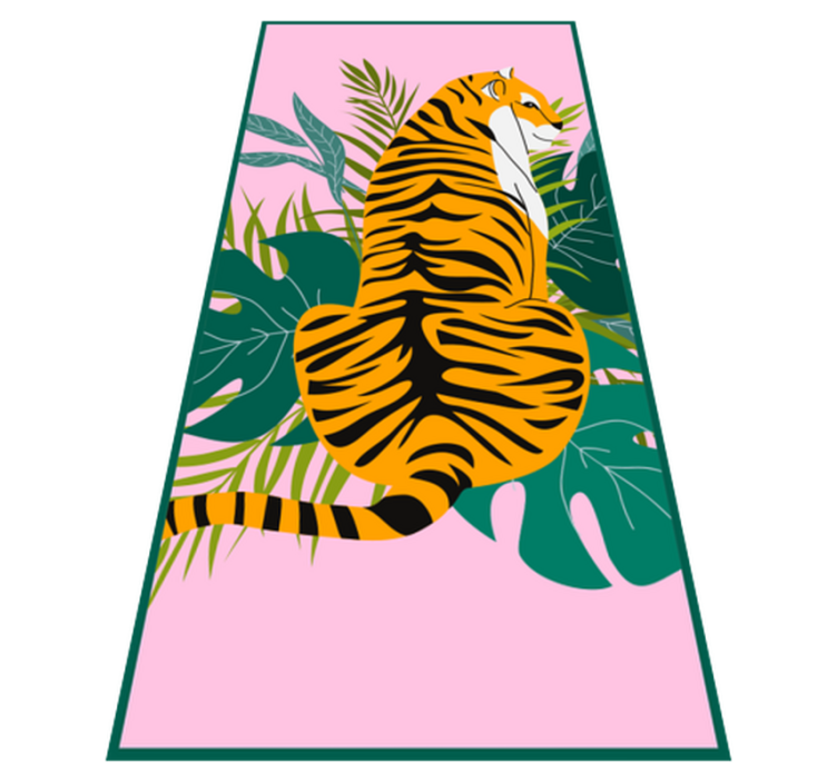 Tropical tiger scene animal vinyl carpet - TenStickers