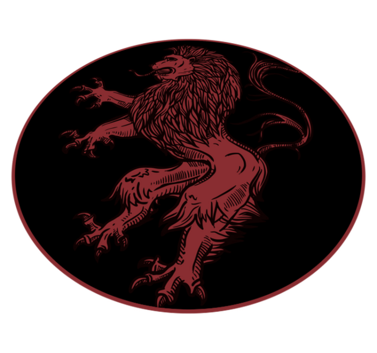 Red lion emblem animal vinyl carpet - TenStickers