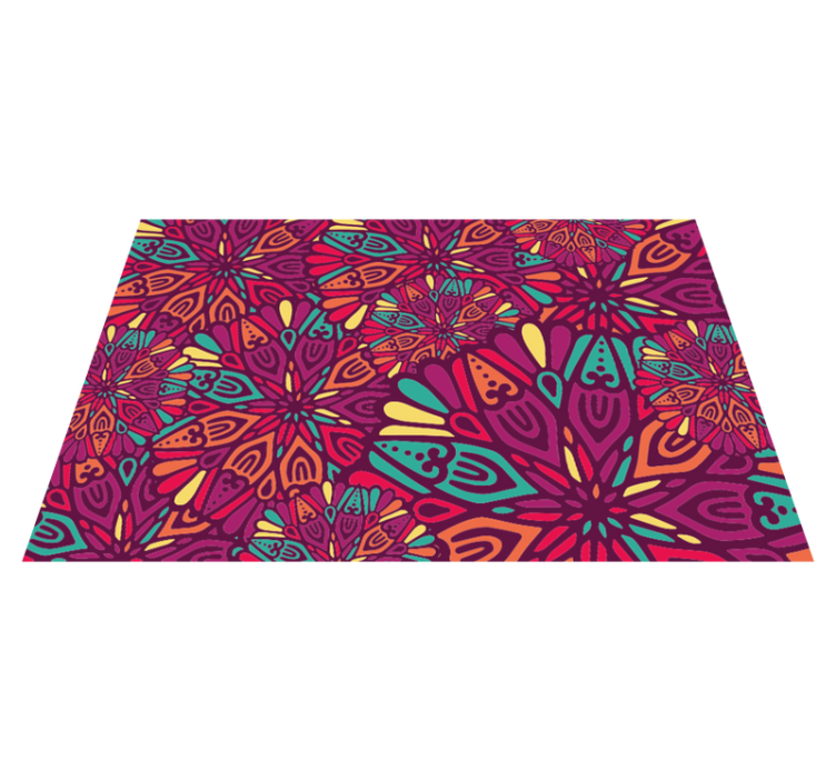 Vibrant purple motif mandala vinyl carpet - TenStickers