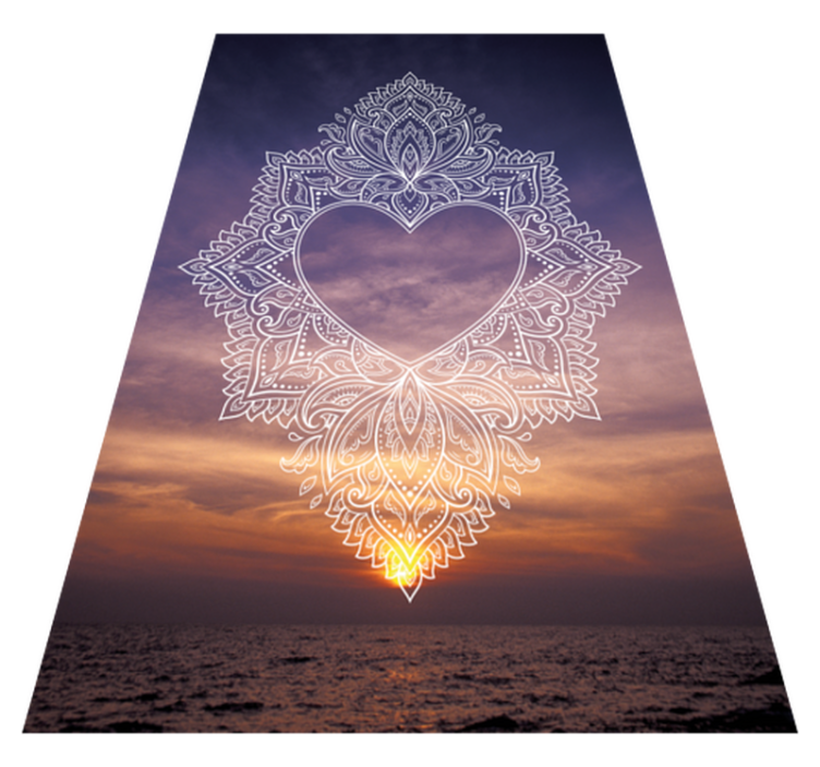 Hearted elegant design mandala vinyl carpet - TenStickers