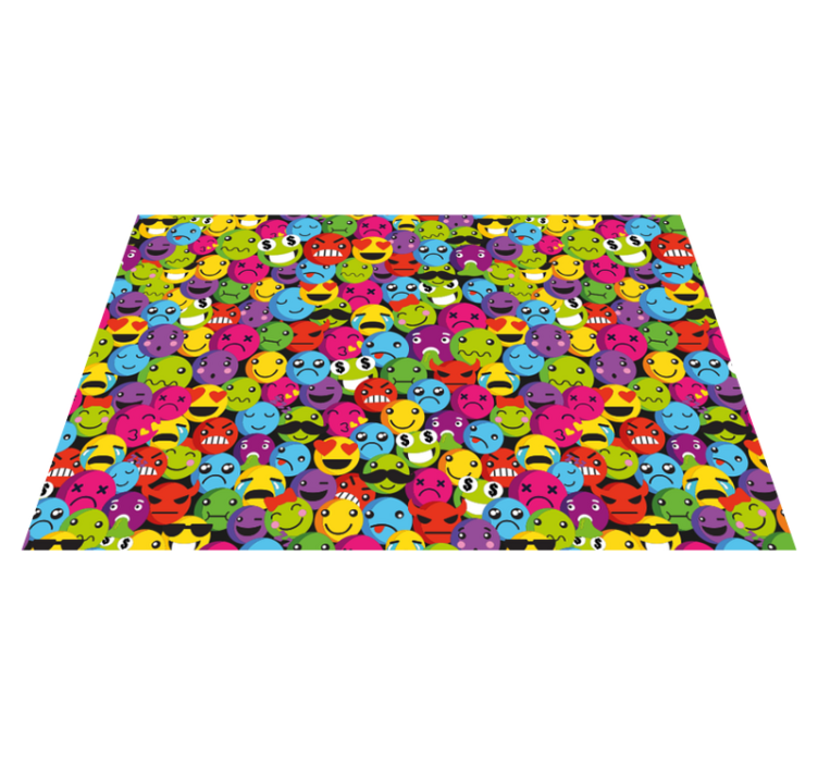 Colorful emoji expressions teen vinyl carpet - TenStickers