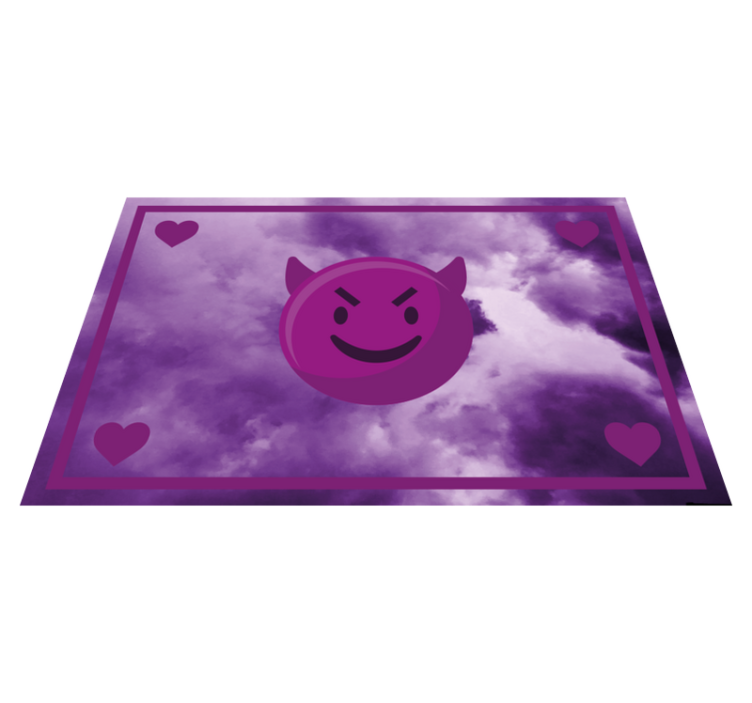 Smiling Devil Emoji teen vinyl carpet - TenStickers