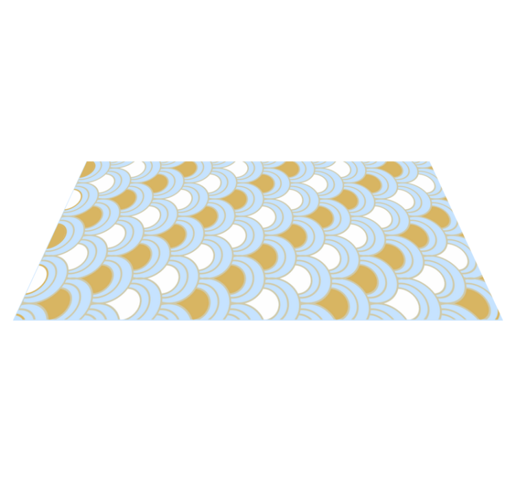 Blue curved pattern geometric vinyl carpet - TenStickers