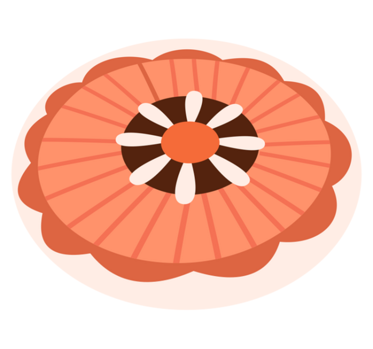 Floral vinyl carpet with floral round design - TenStickers