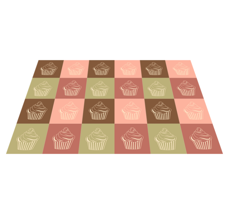 Cupcake Pattern Play kids vinyl carpet - TenStickers