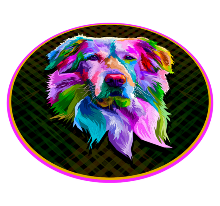 Golden retriever Pop Art animal rug - TenStickers