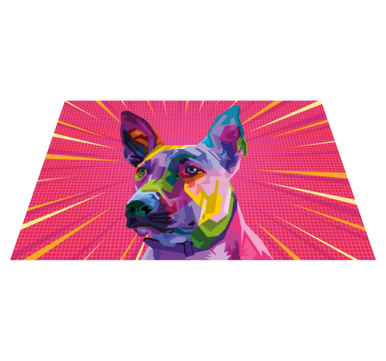 Vibrant canine artwork animal vinyl carpet - TenStickers