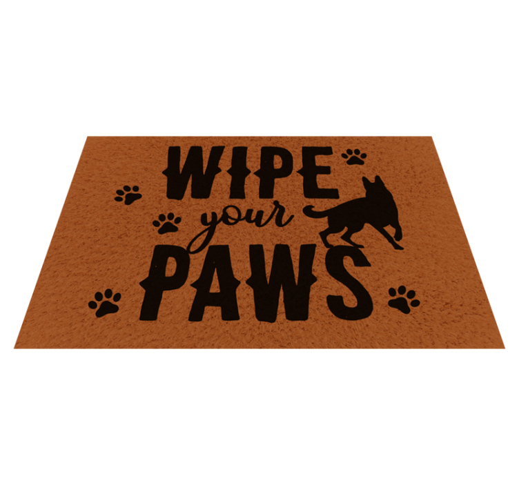 Wipe your paws animal vinyl rug - TenStickers