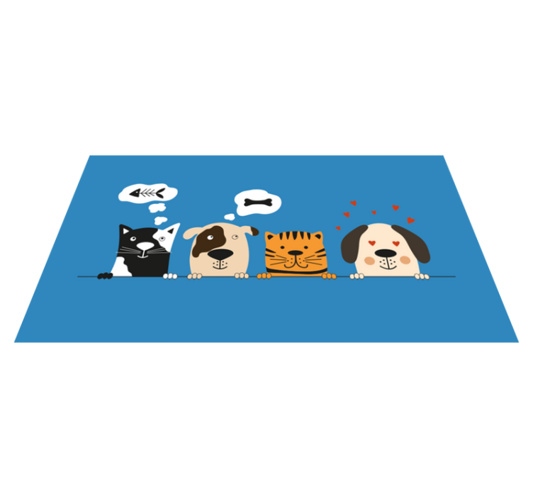Cute pet expressions entrance hall vinyl carpet - TenStickers